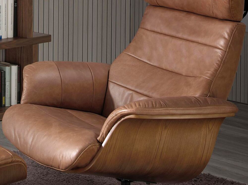 Sillón giratorio reclinable piel - Imagen 6