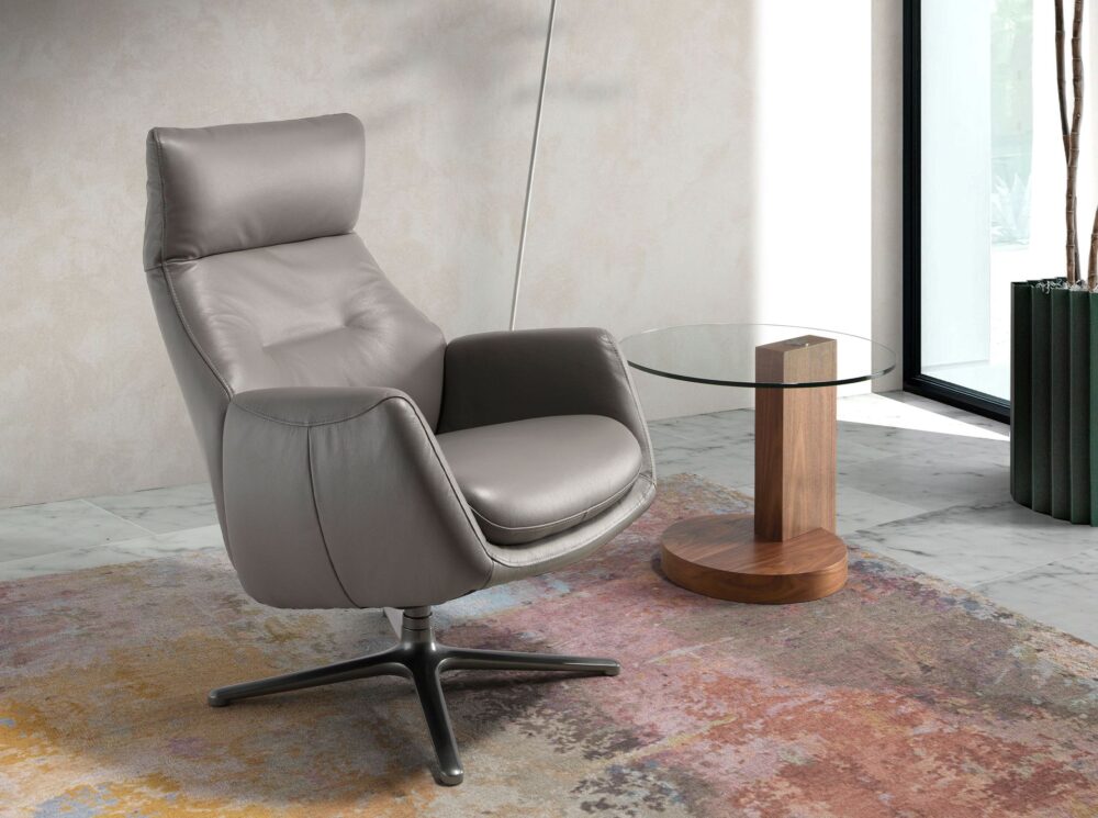 Sillón giratorio reclinable piel - Imagen 4