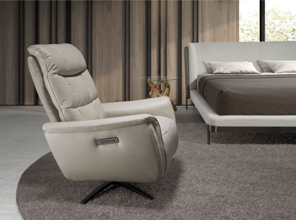 Sillón relax giratorio piel - Imagen 4