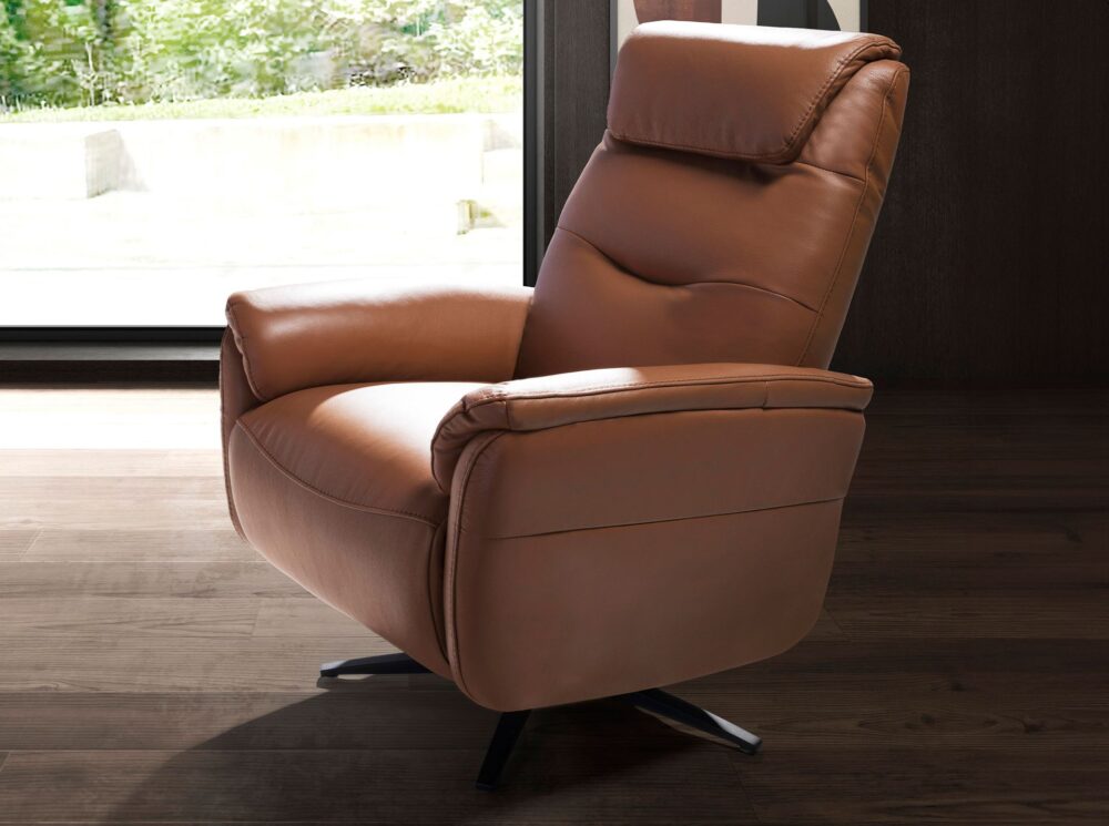 Sillón relax giratorio piel - Imagen 4