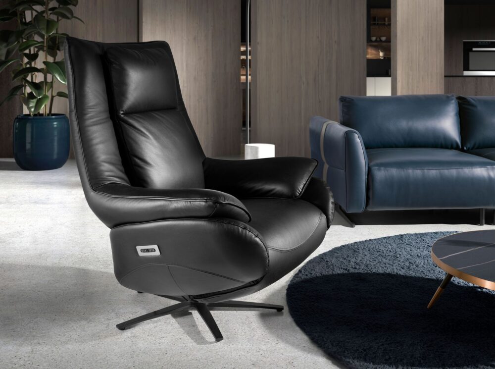 Sillón relax giratorio piel - Imagen 4