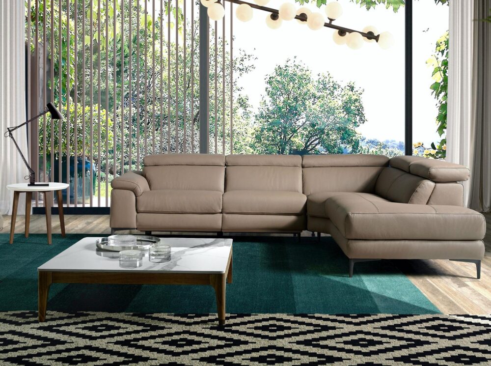 Sofá chaise longue relax piel - Imagen 4