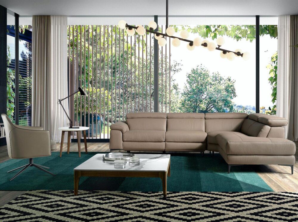 Sofá chaise longue relax piel - Imagen 5