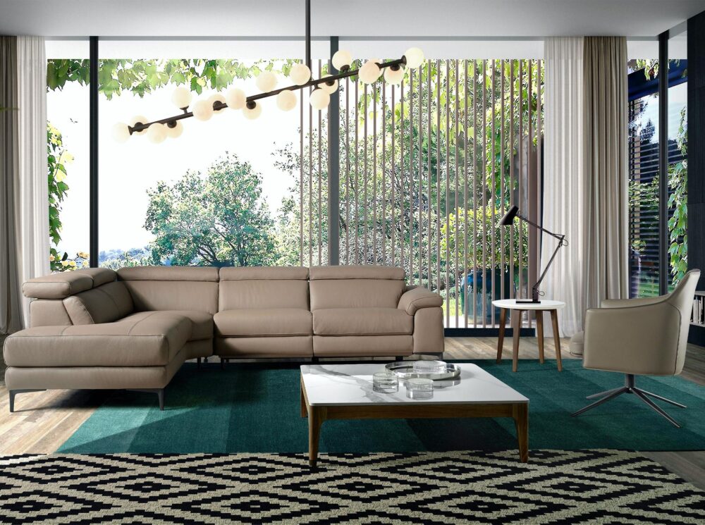 Sofá chaise longue relax piel - Imagen 5