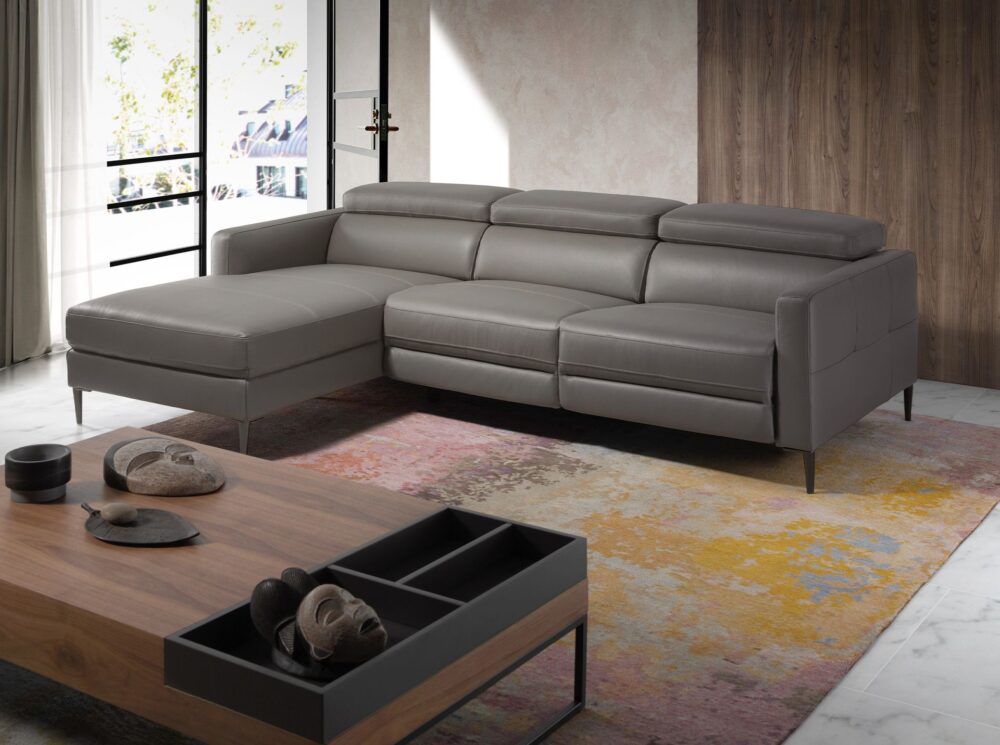 Sofá chaise longue relax piel - Imagen 4