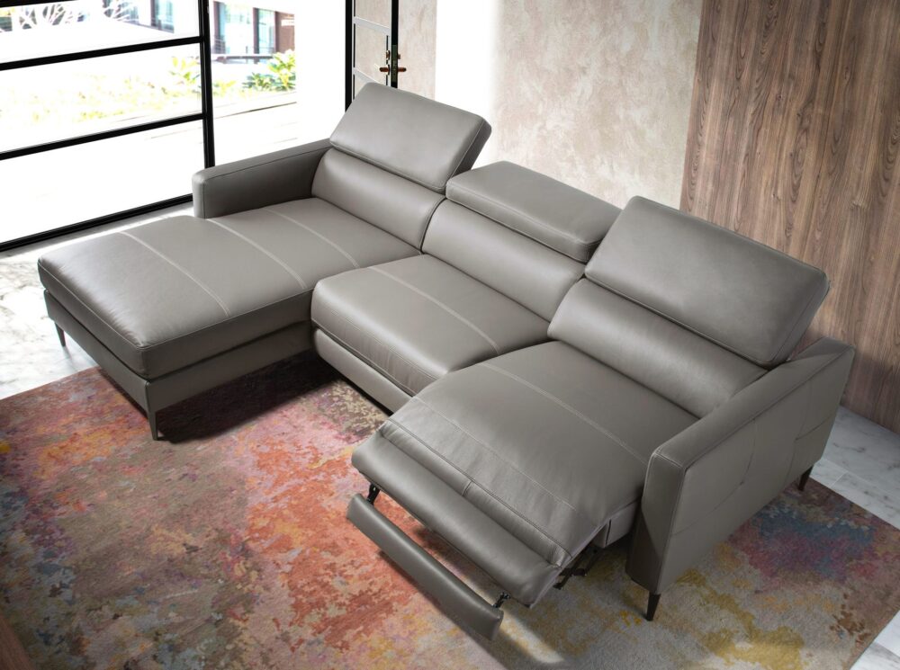 Sofá chaise longue relax piel - Imagen 6