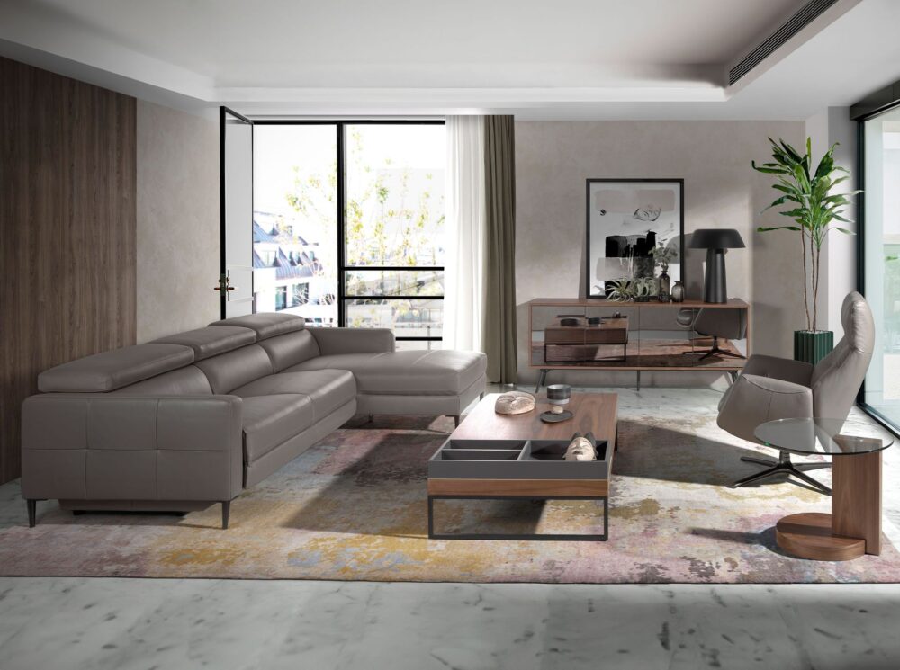 Sofá chaise longue relax piel - Imagen 5