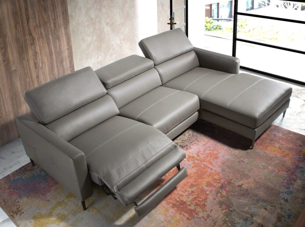 Sofá chaise longue relax piel - Imagen 6