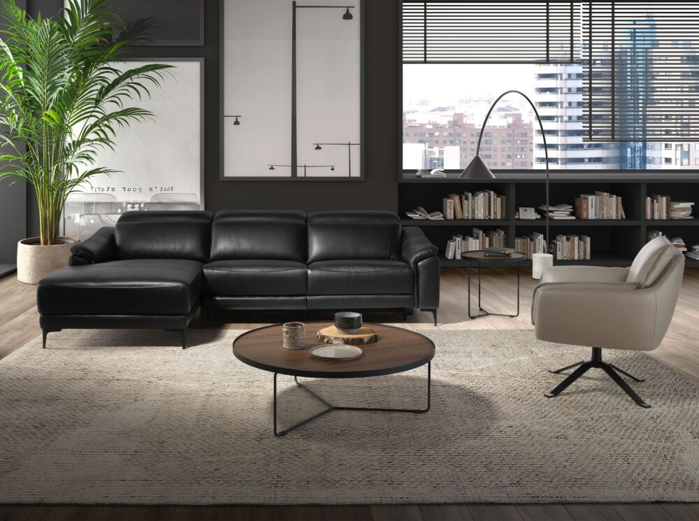 Sofá chaise longue relax piel - Imagen 5