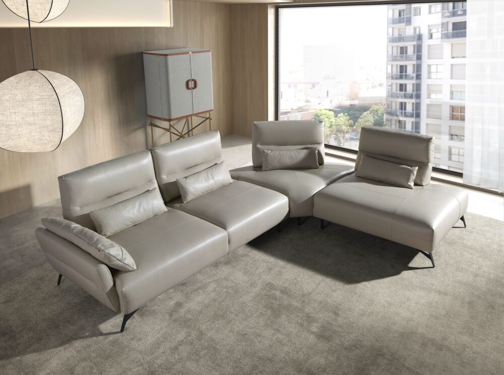 Sofá chaise longue piel - Imagen 4