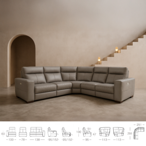 Miniatura 5 del producto Sofá rinconera relax piel CAPRI
