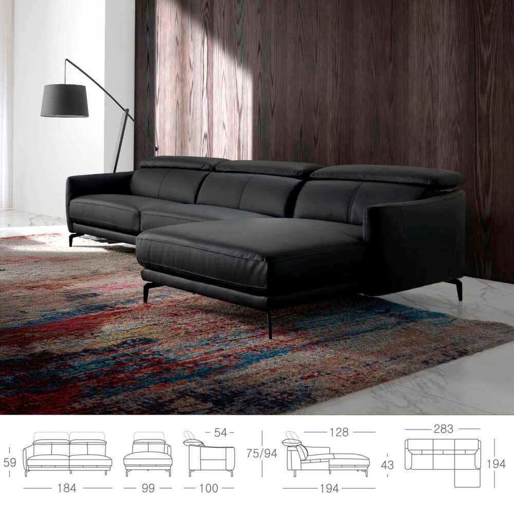 Sofá chaise longue piel - Imagen 7