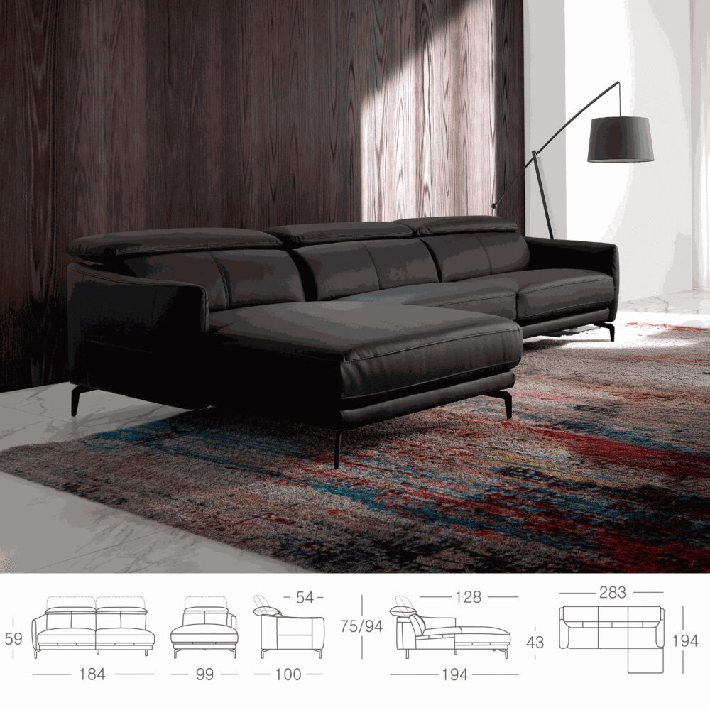 Sofá chaise longue piel - Imagen 7