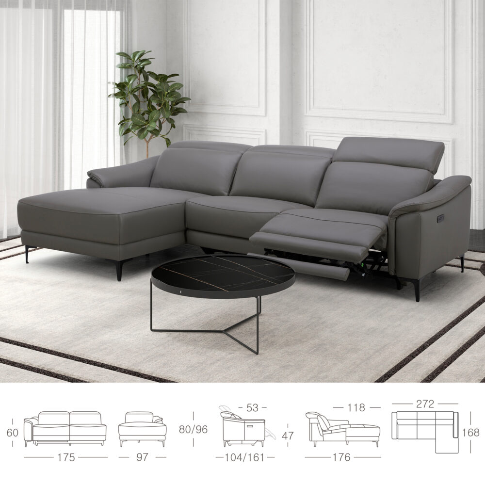 Sofá Chaiselongue Relax Piel