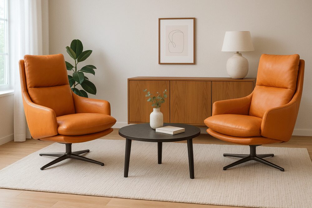 Sillón giratorio piel - Imagen 4