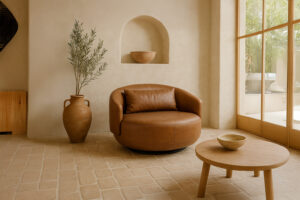 sillón de piel de diseño