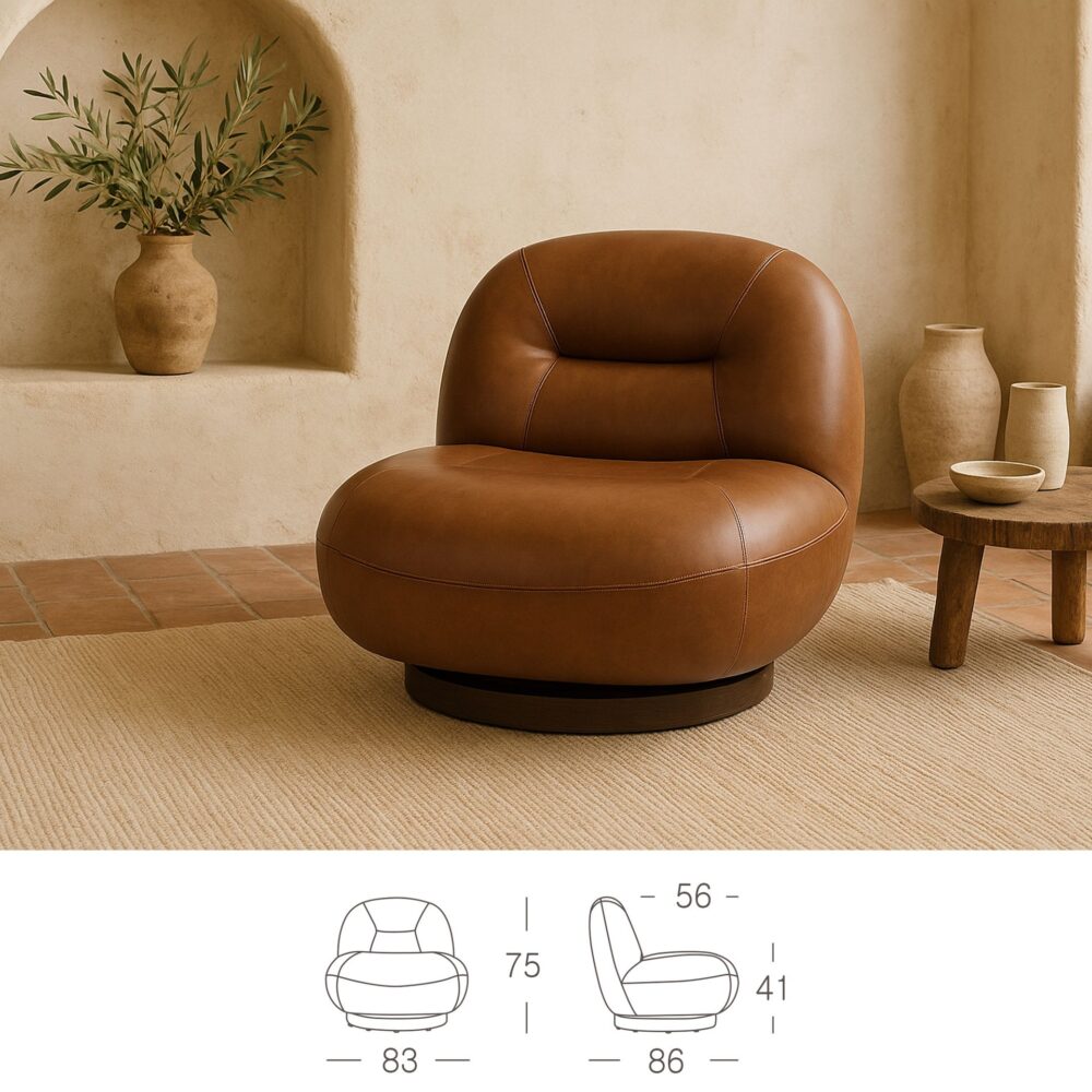 Sillón giratorio piel - Imagen 4