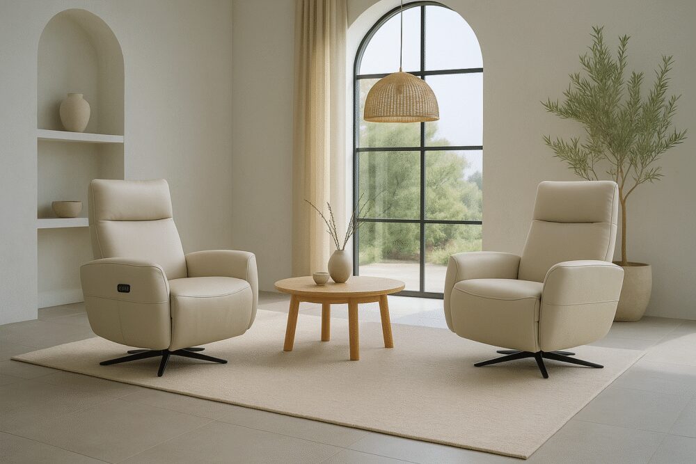 Sillón relax giratorio piel - Imagen 4