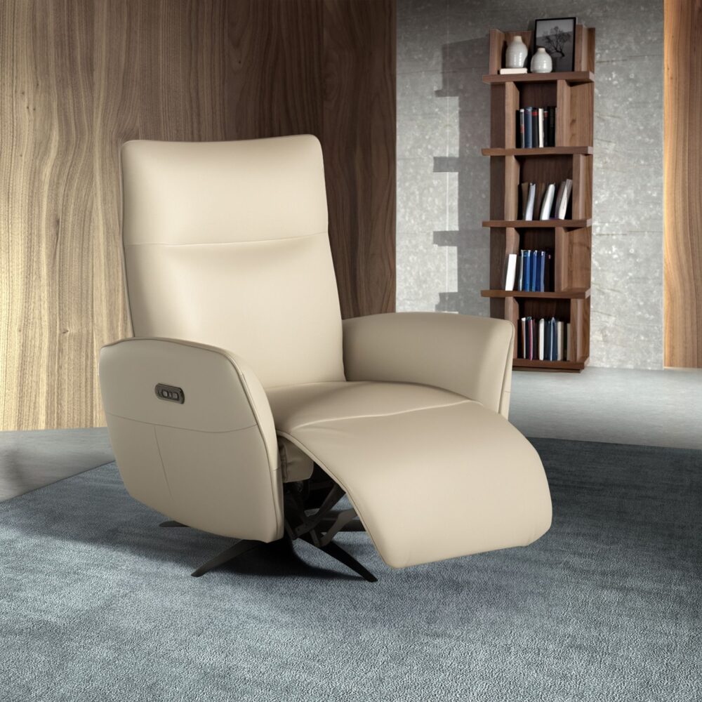 Sillón relax giratorio piel - Imagen 5