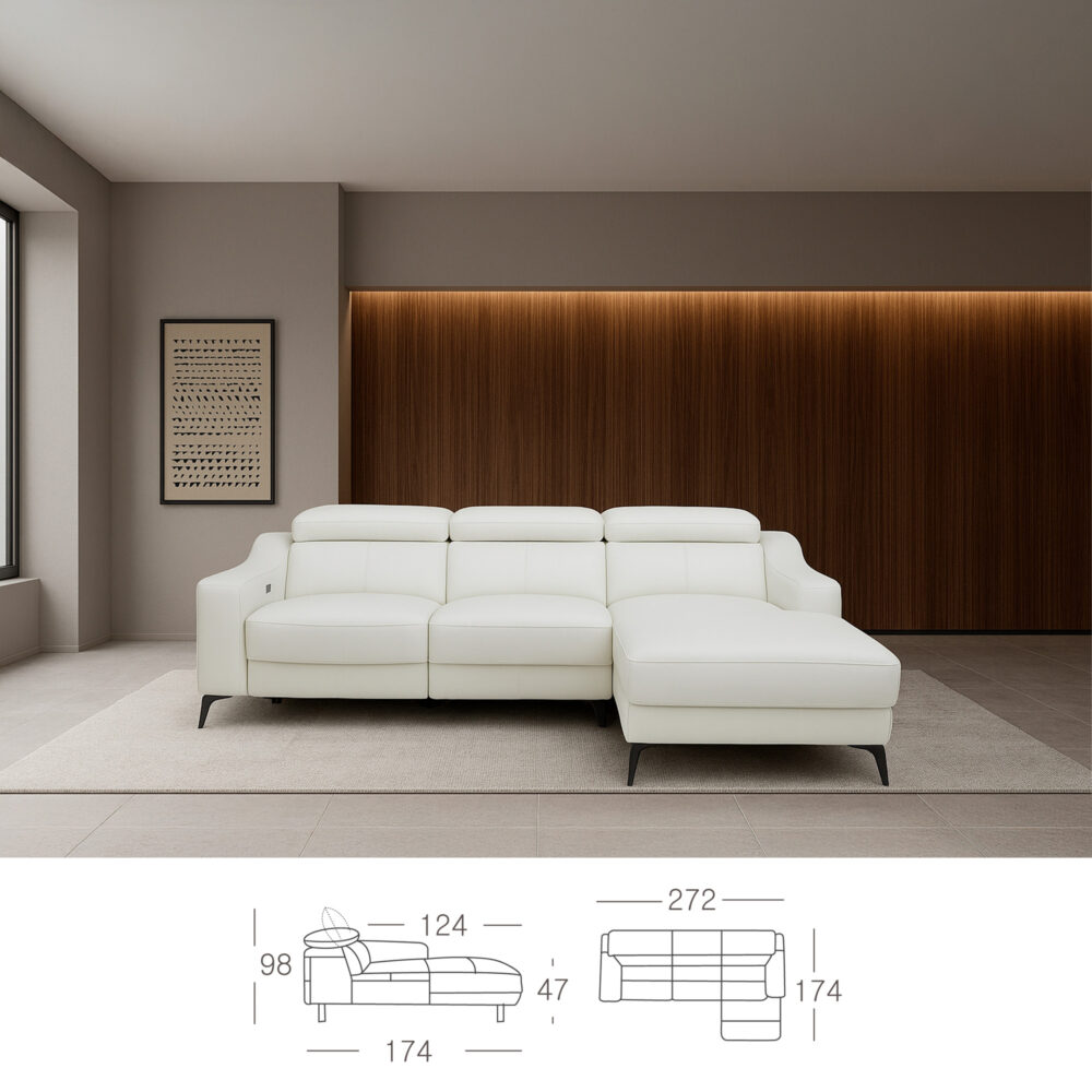 Sofá Piel Chaiselongue Incanto Sofás