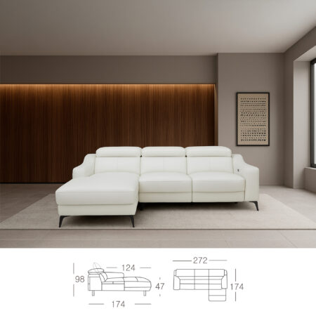 Sofá Chaiselongue Piel