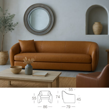 Sofá de Piel Diseño 3 plazas