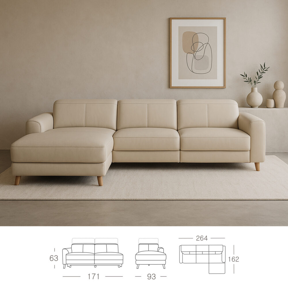 Sofá Chaiselongue Piel
