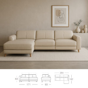 Sofá Chaiselongue Piel
