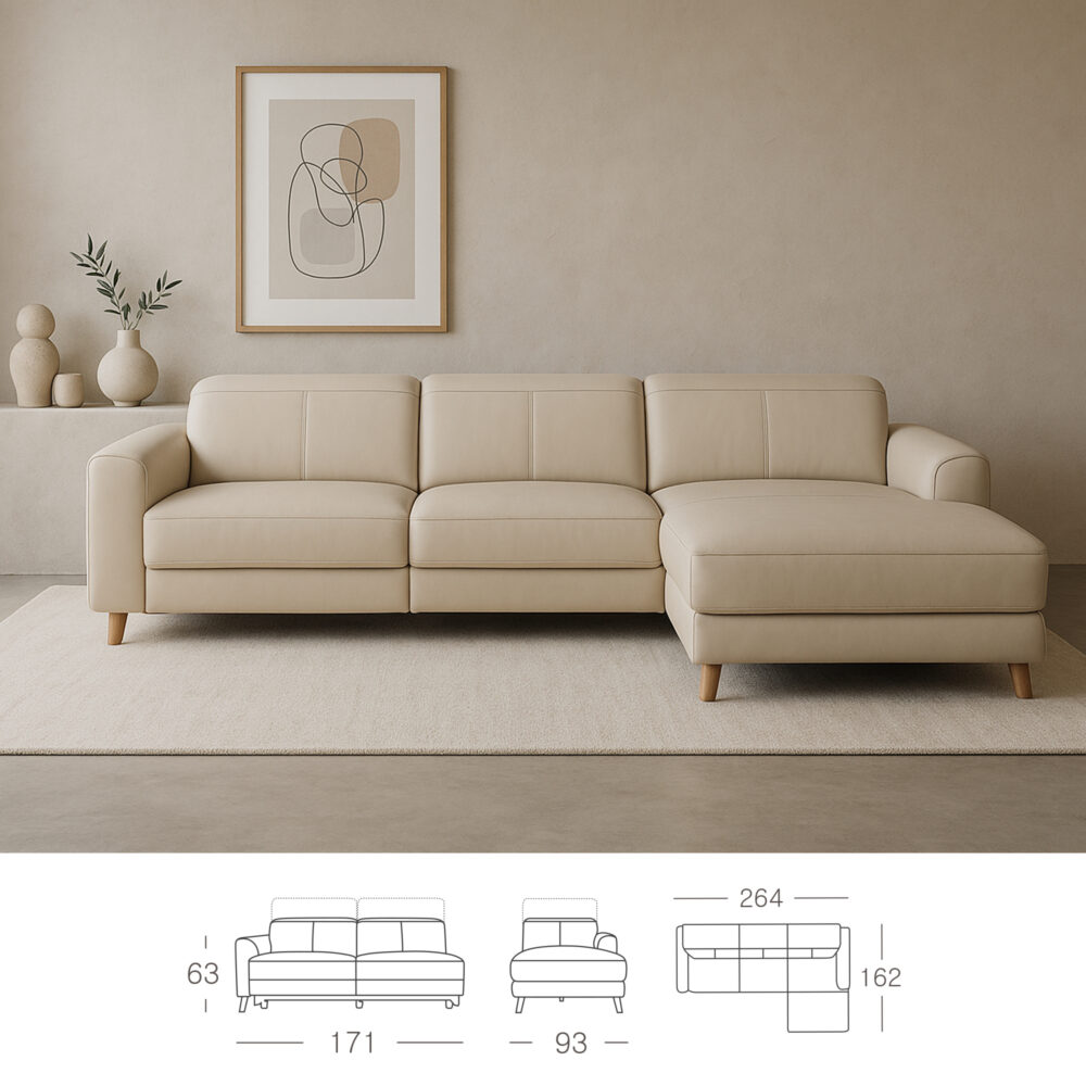 Sofá Chaiselongue Piel