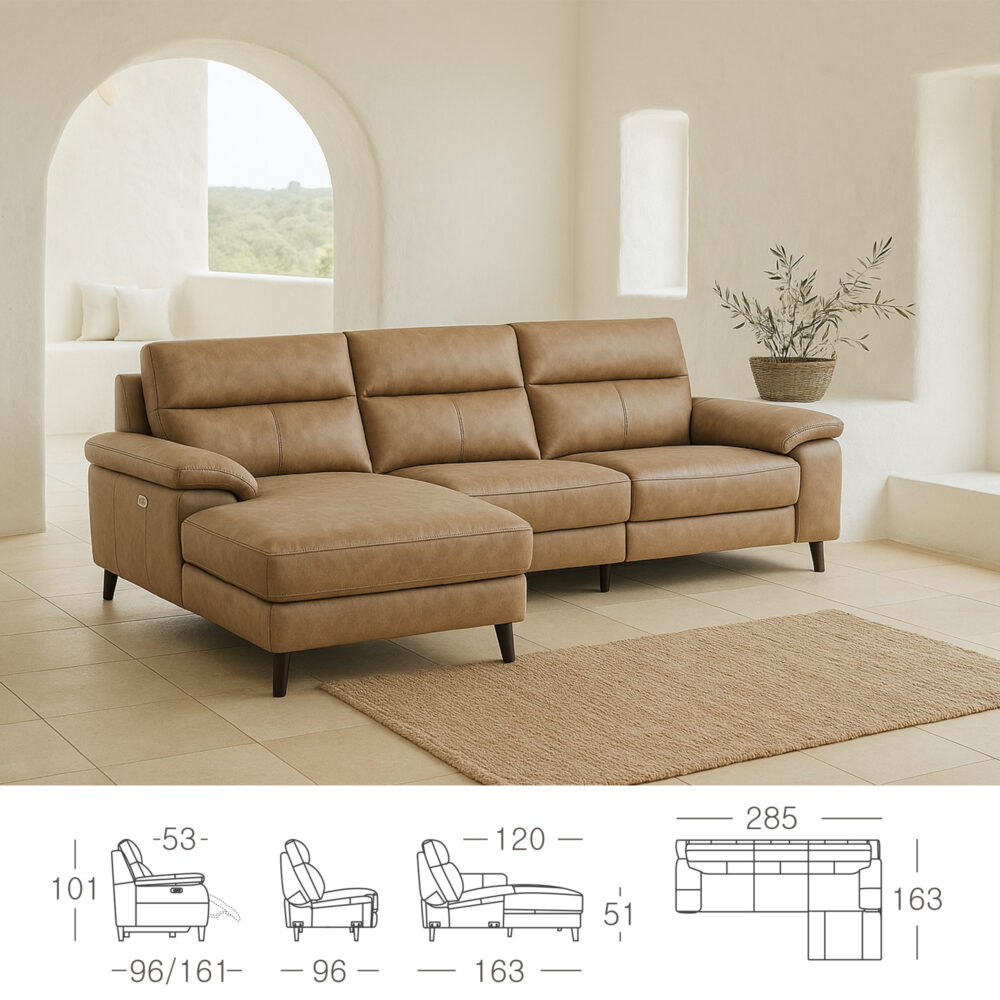 Sofá Chaiselongue Piel
