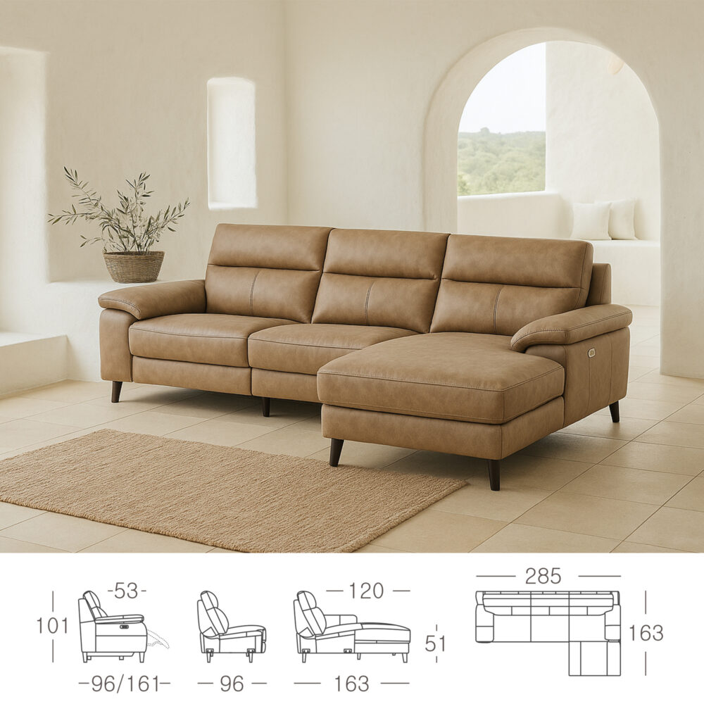 Sofá Chaiselongue Piel