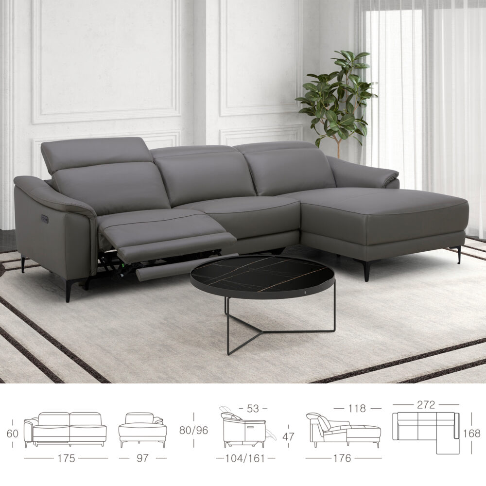 Sofá Chaiselongue Relax Piel
