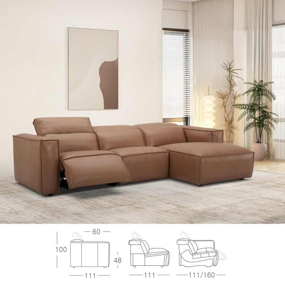 Sofá Chaiselongue Piel