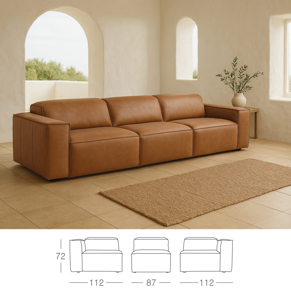 Sofá Relax de Piel 3 Plazas Diseño