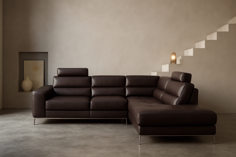 Sofá de piel de diseño moderno