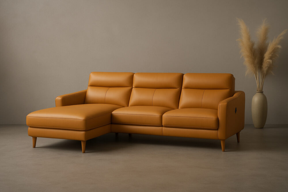 Sofá chaise longue relax piel - Imagen 3