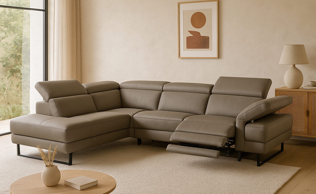 Sofá Chaiselongue piel Incanto Sofás