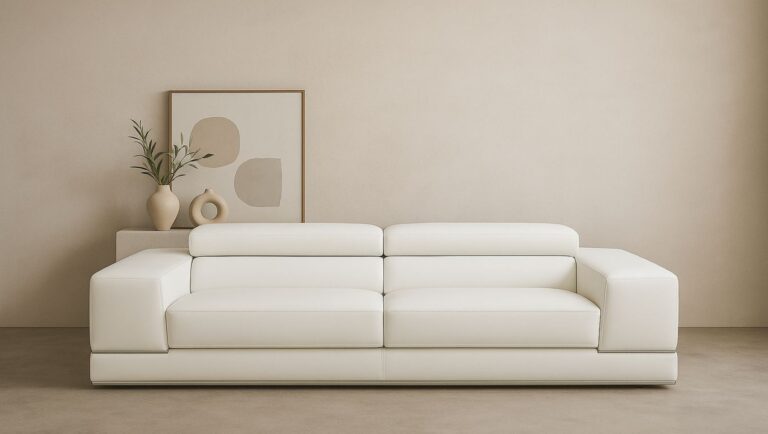 Sofá de piel blanco de diseño