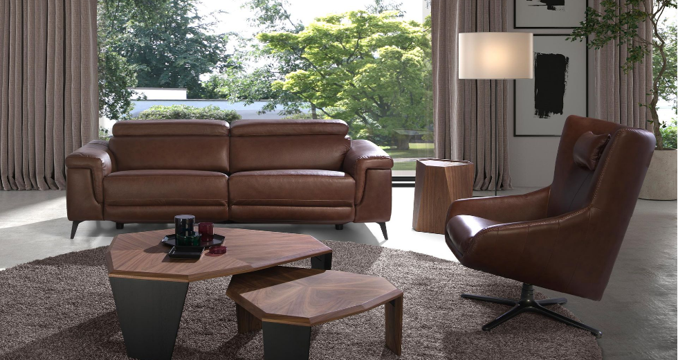 ALBA Sofá relax 3 plazas piel