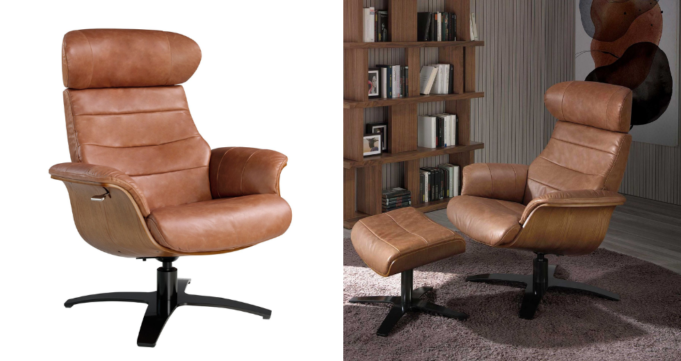 Sillón giratorio reclinable piel VERONA
Ref 50002-M2831