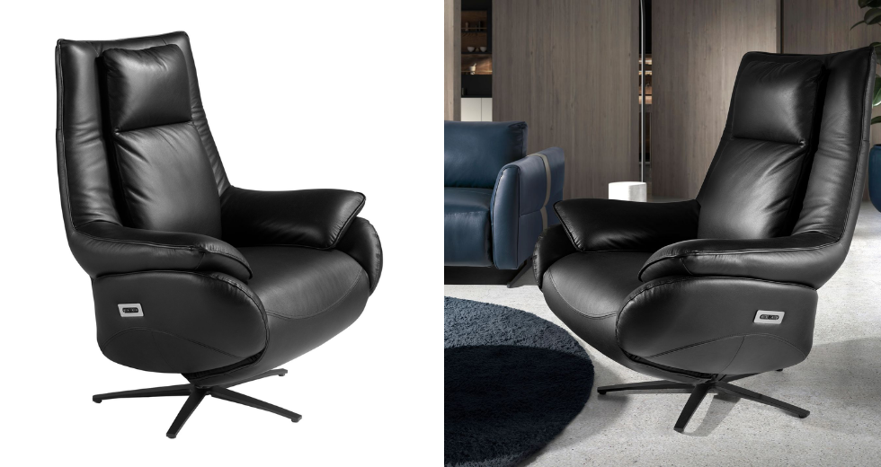 Sillón relax giratorio piel NOX
Ref 50018-T541040