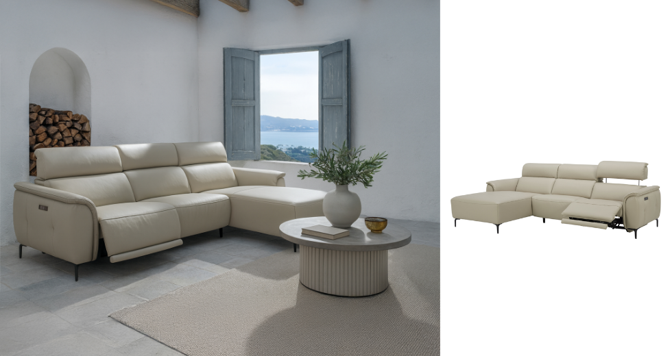 LINA
Ref 60098
Sofá chaise longue relax piel