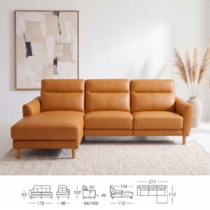 Miniatura 7 del producto Sofá chaise longue relax piel
