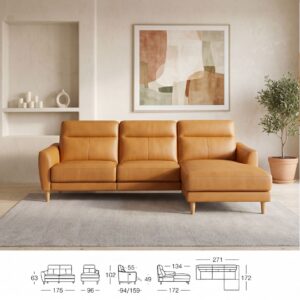 Miniatura 7 del producto Sofá chaise longue relax piel