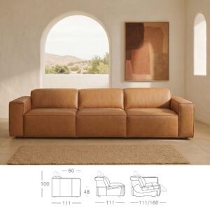 Miniatura 7 del producto Sofá relax 3 plazas piel
