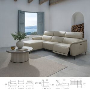 Miniatura 3 del producto Sofá chaise longue relax piel