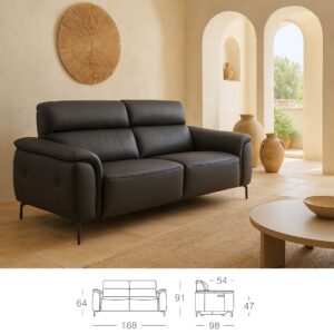 Miniatura 2 del producto Sofá relax 3 plazas piel
