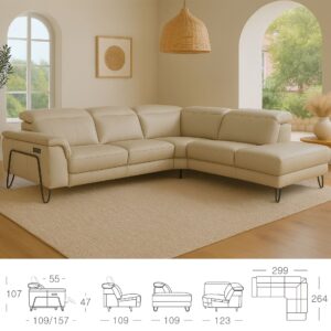 Miniatura 3 del producto Sofá rinconera relax piel