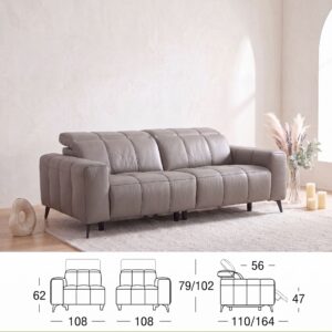 Miniatura 7 del producto Sofá relax 3 plazas piel