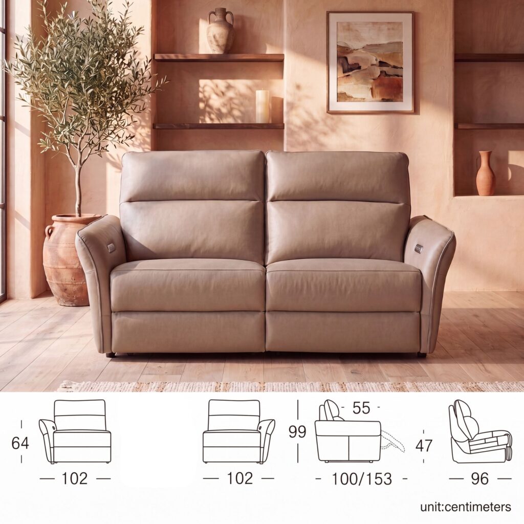 Imagen 7 del producto Sofá relax 3 plazas piel
